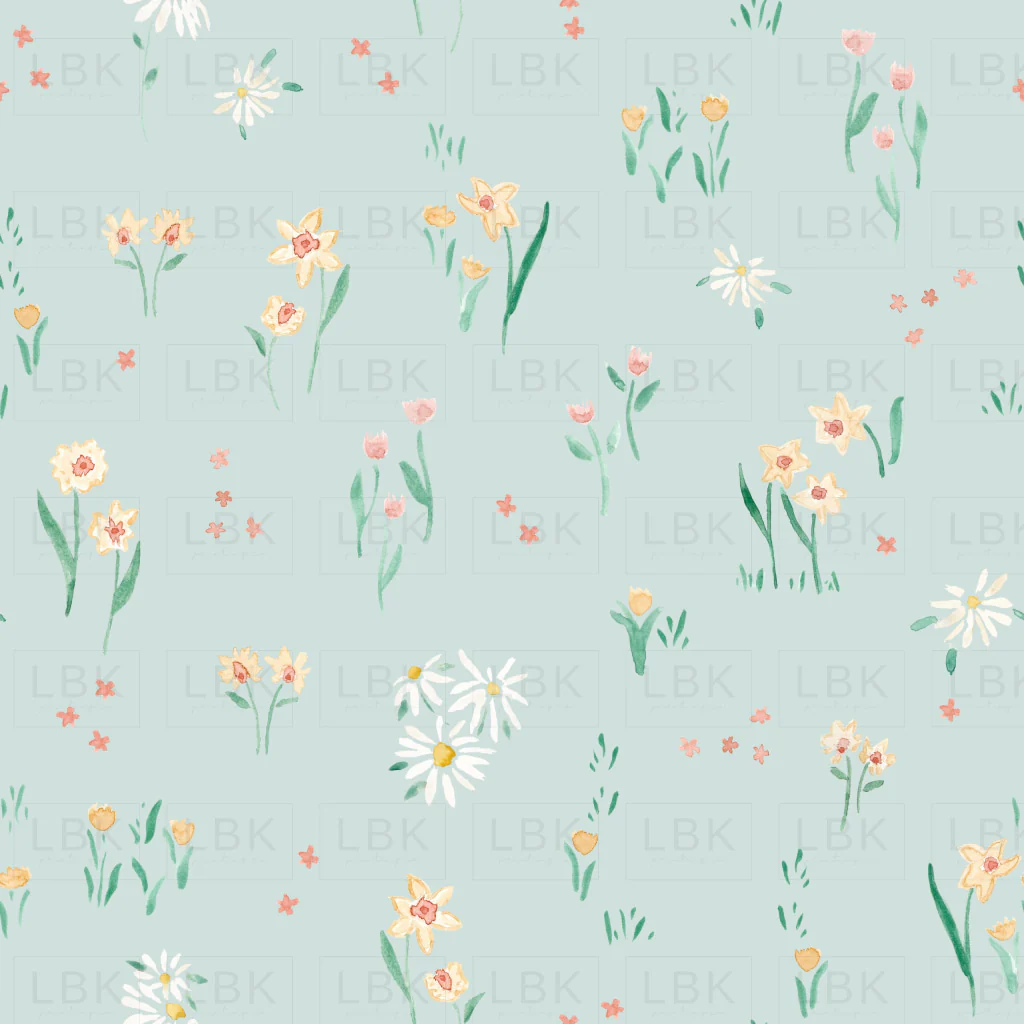 Farm Florals- light blue