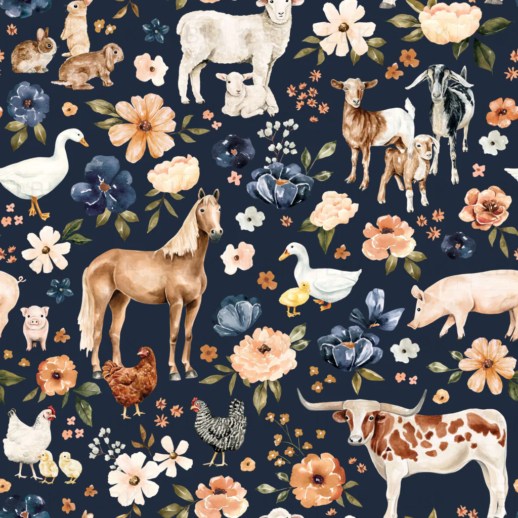 FarmAnimal_Floral-NavyBlue