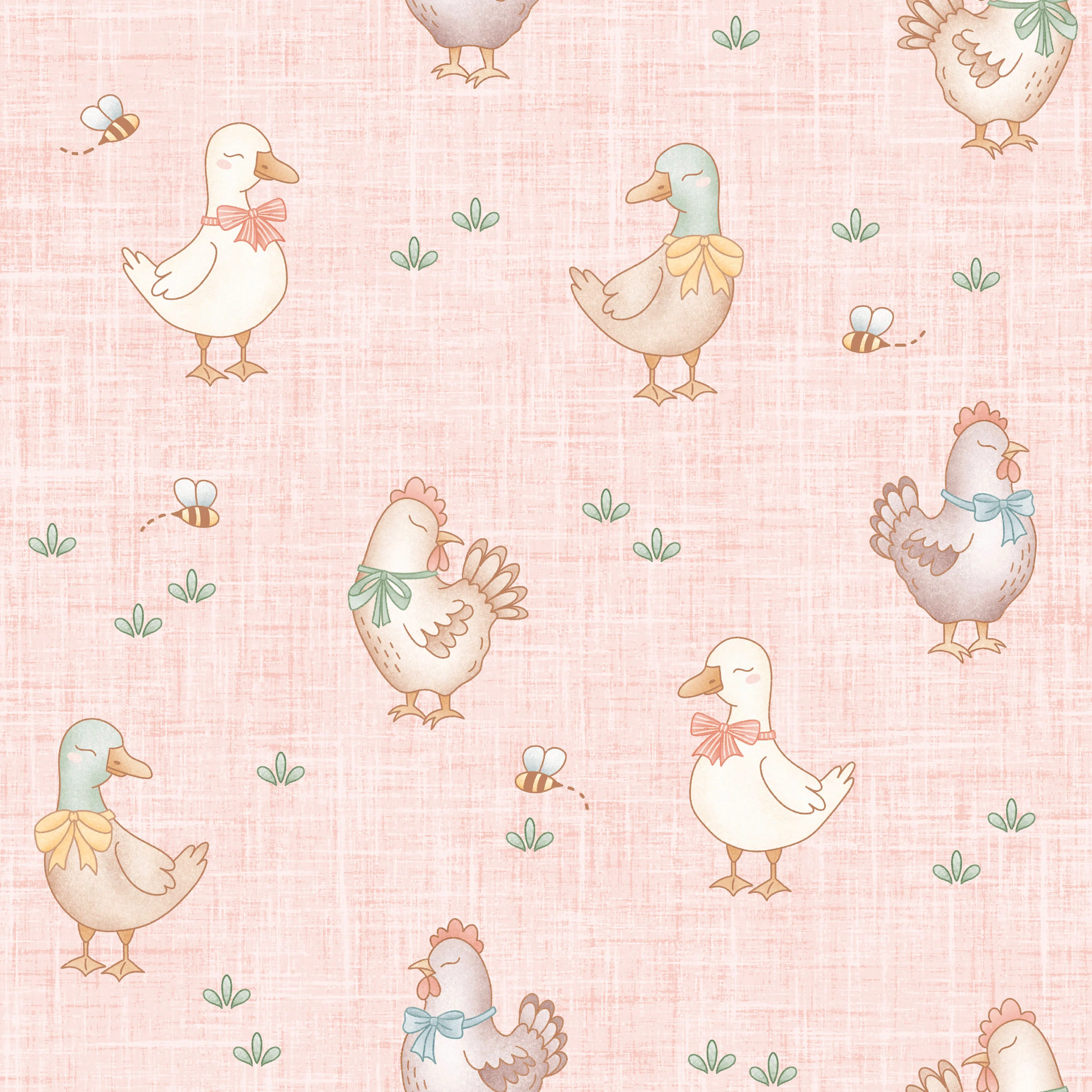 Farmyard Ducks and Chickens Petal