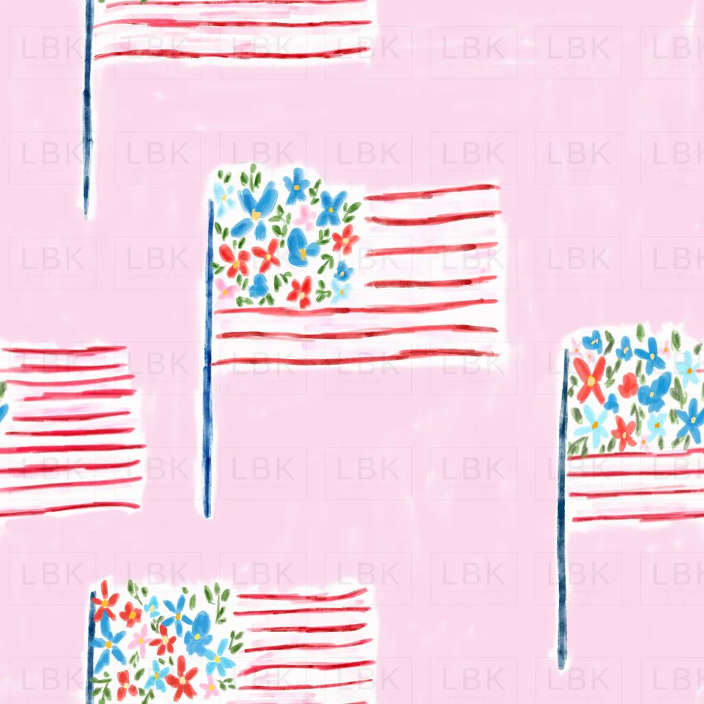 Floral Flag On Pink