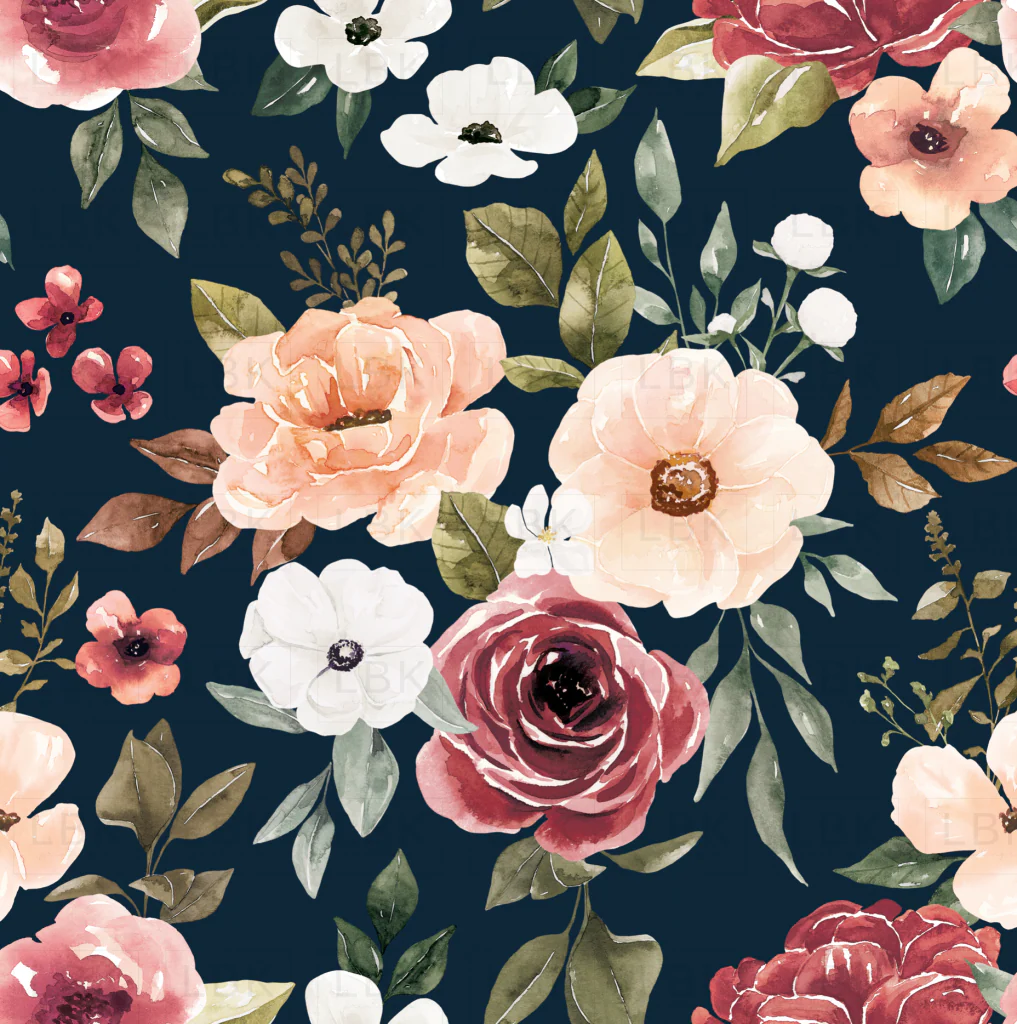 Floral Navy Blue