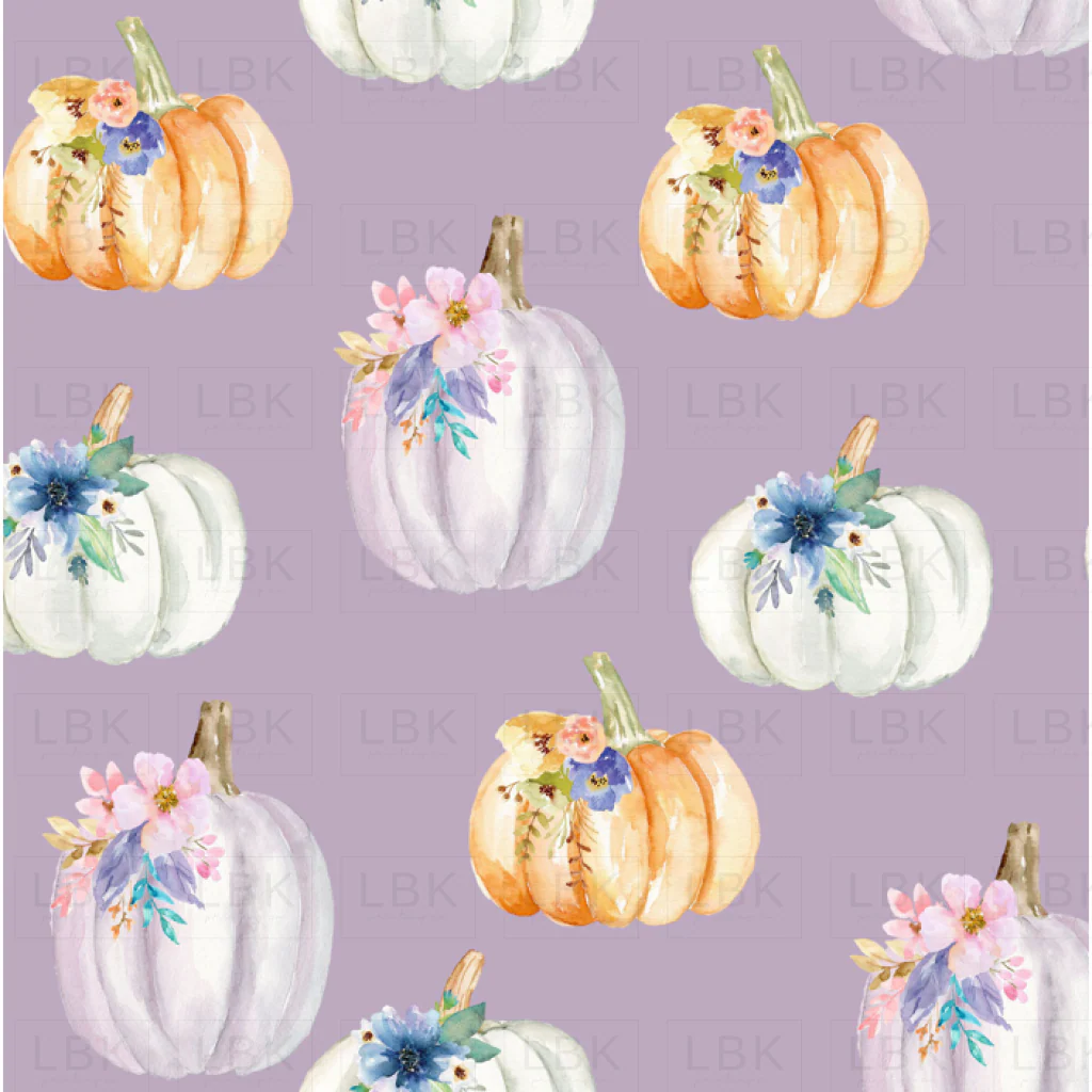 Floral Pumpkins on Lavender
