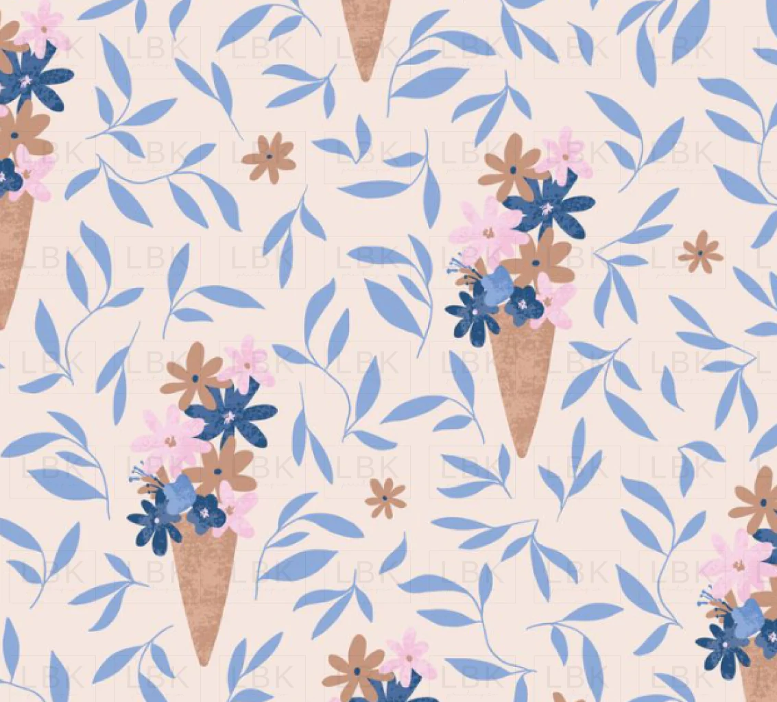flowers in ice cream cone on peach