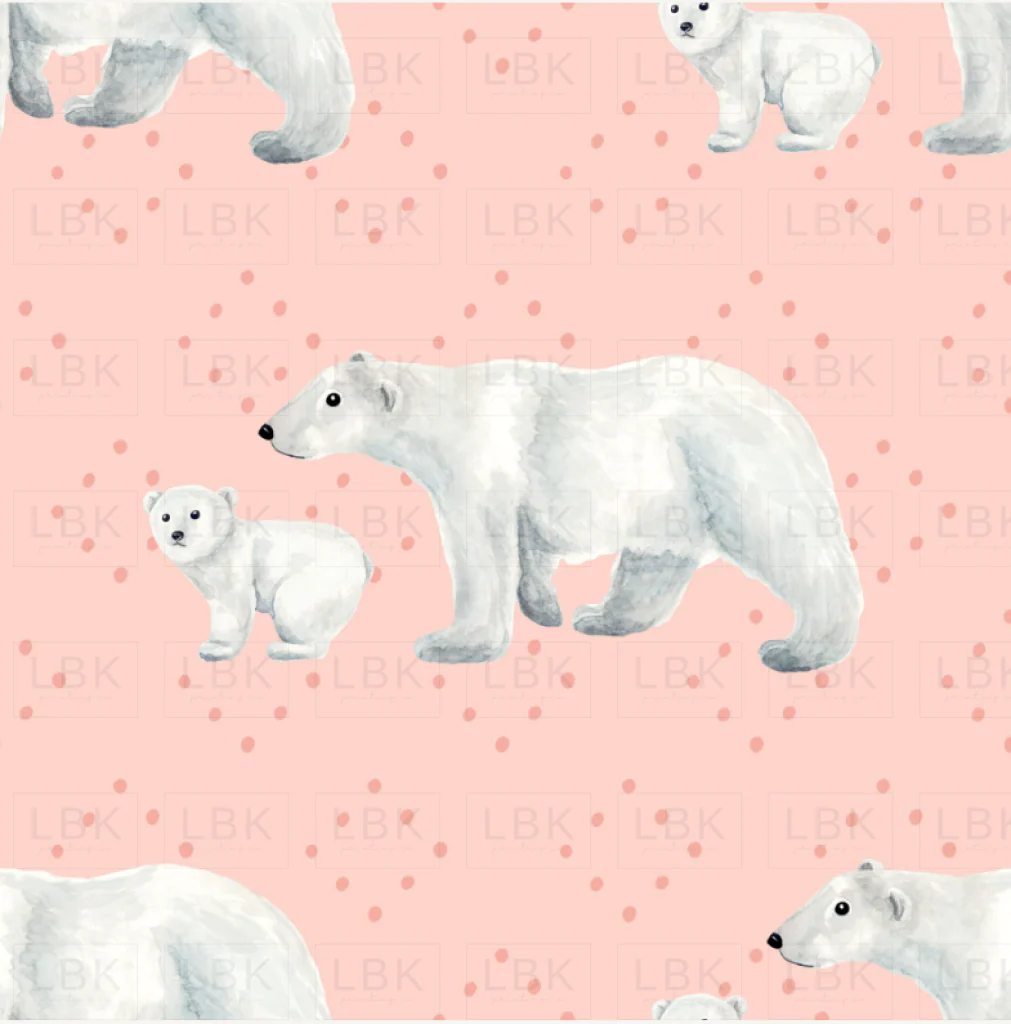 Forest and Frost Polar Bear Dots Pink