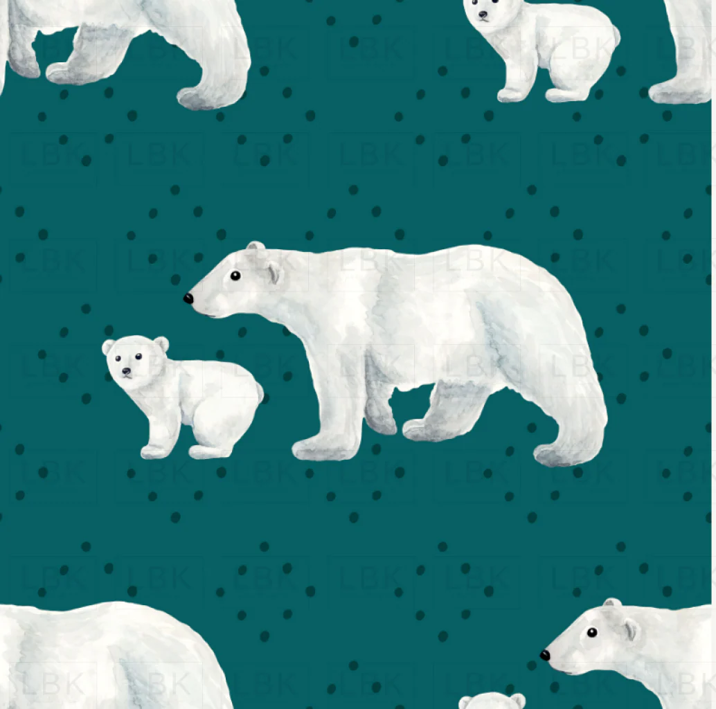 Forest and Frost Polar Bear Dots Teal