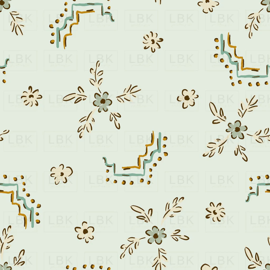 framed flowers light sage