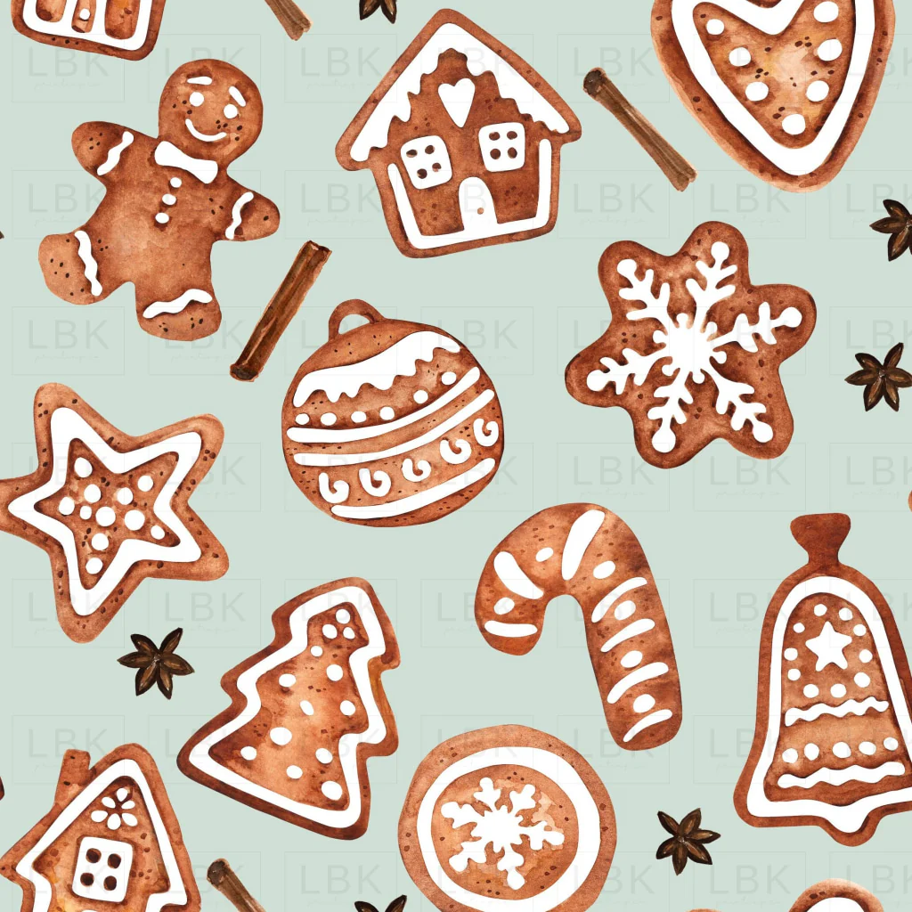 Gingerbread Cookies on Sage Gray