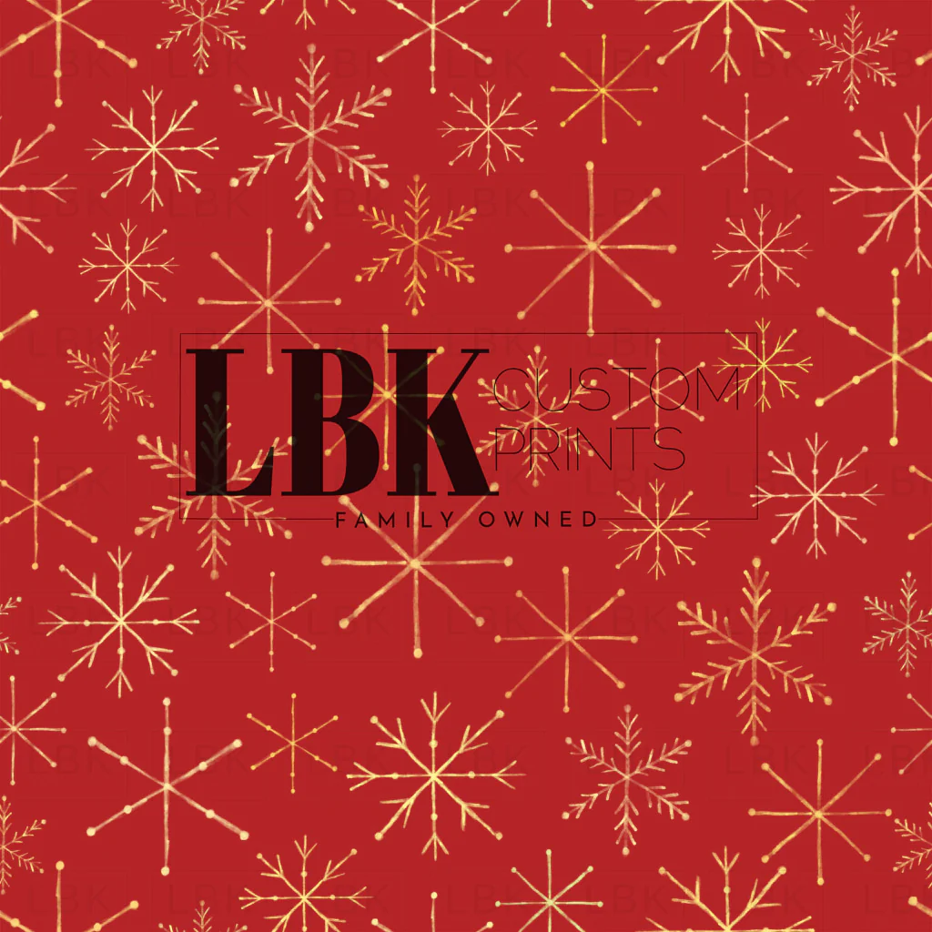 Gold Snowflakes on Red