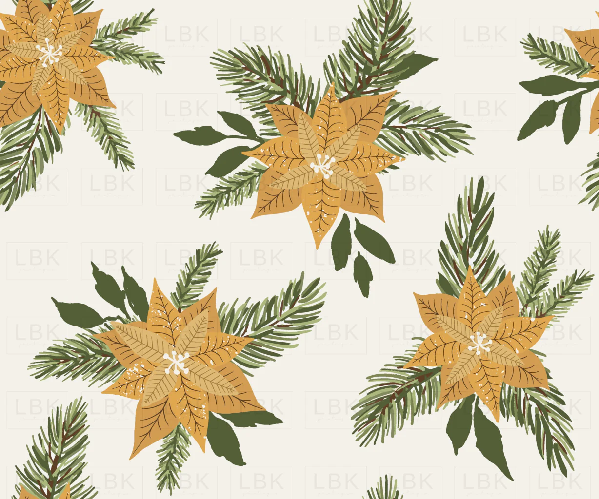 golden poinsettia Christmas flowers