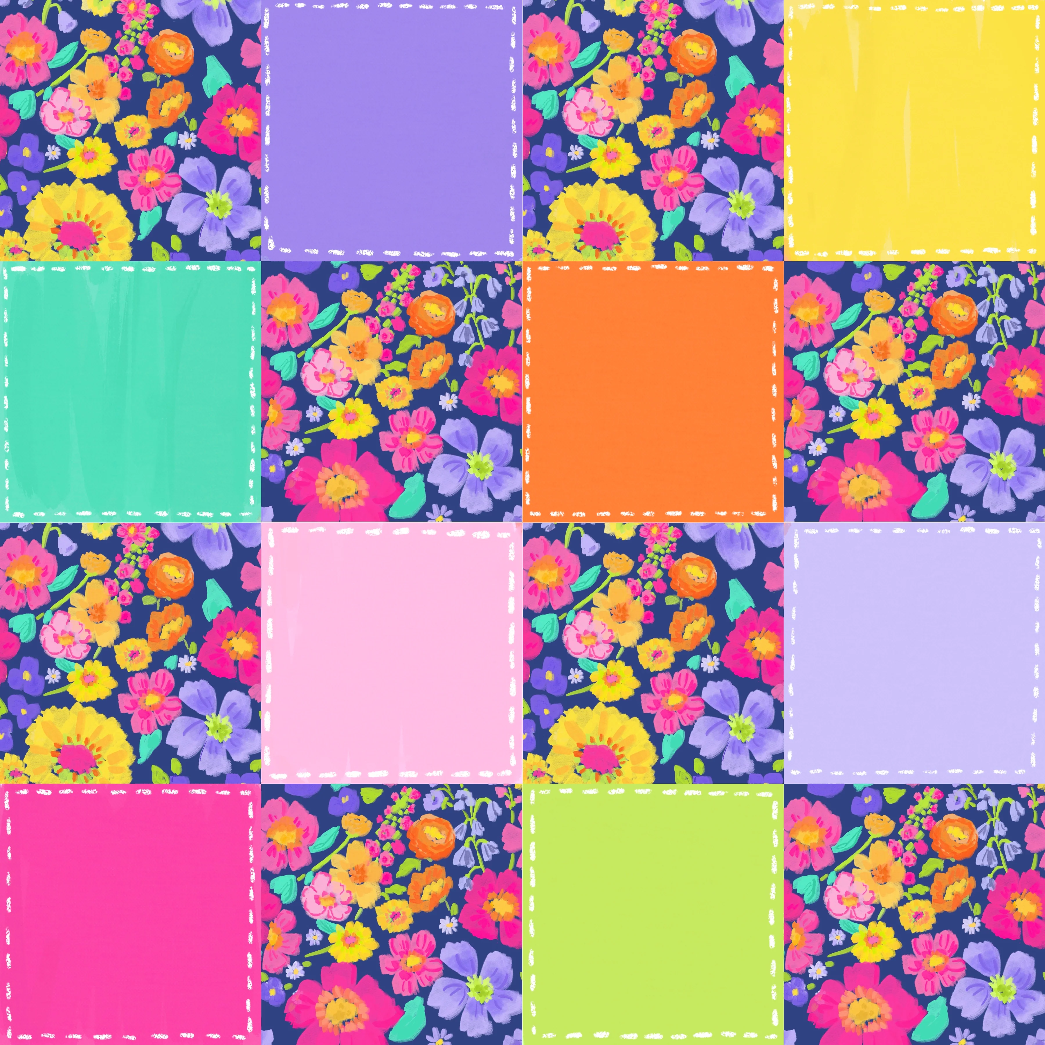 Gummy garden stitch checker navy
