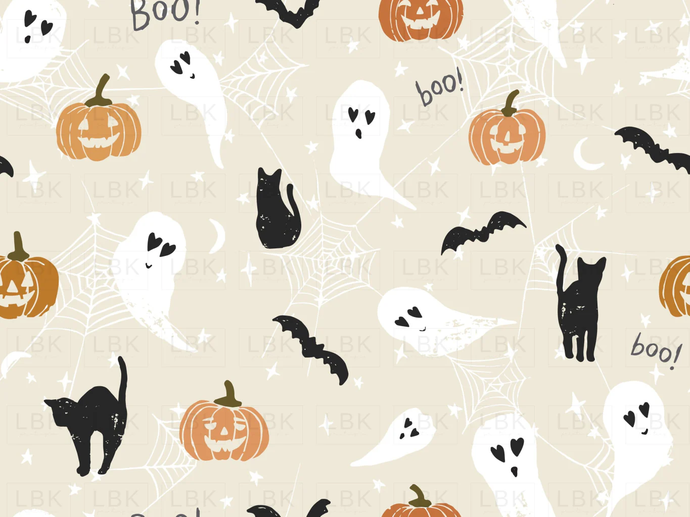 Halloween Boo Ghosts and Pumpkins