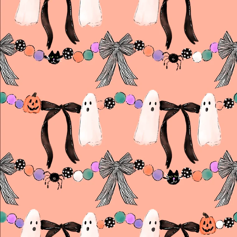 Halloween bow garland light orange