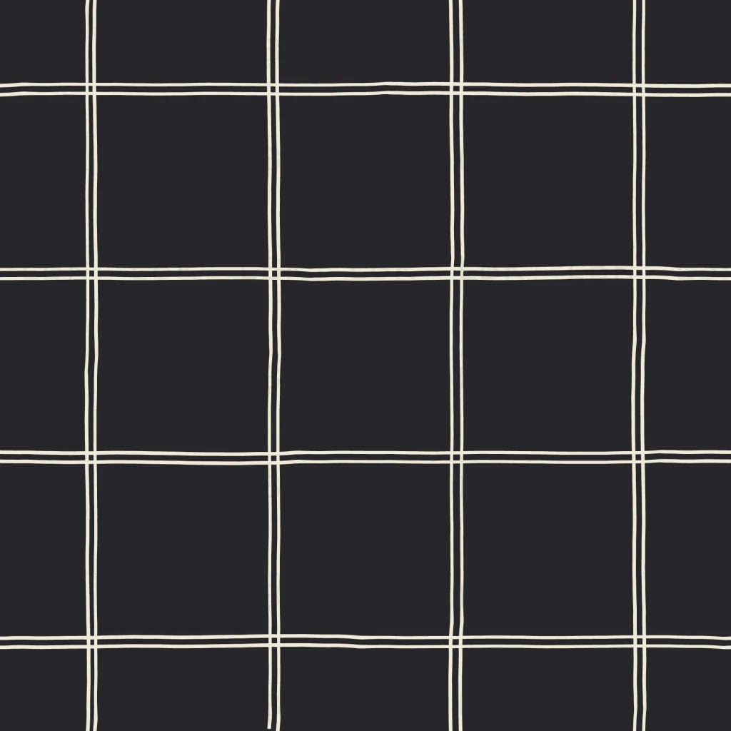Halloween Double Grid Off White on Charcoal