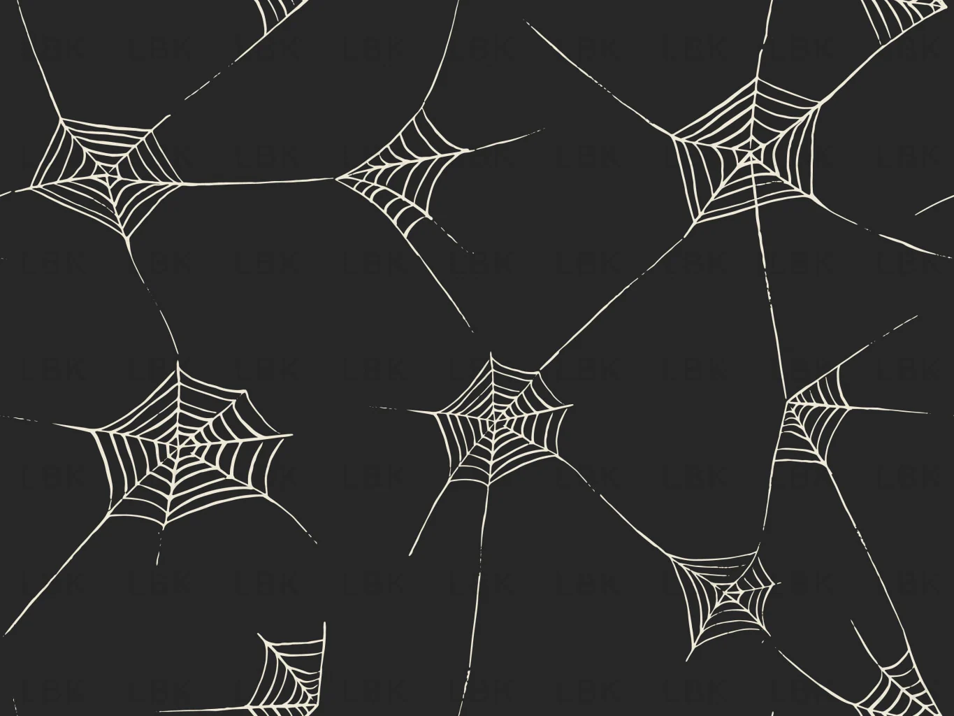 Halloween Fabric Spiderwebs in Charcoal Black and White