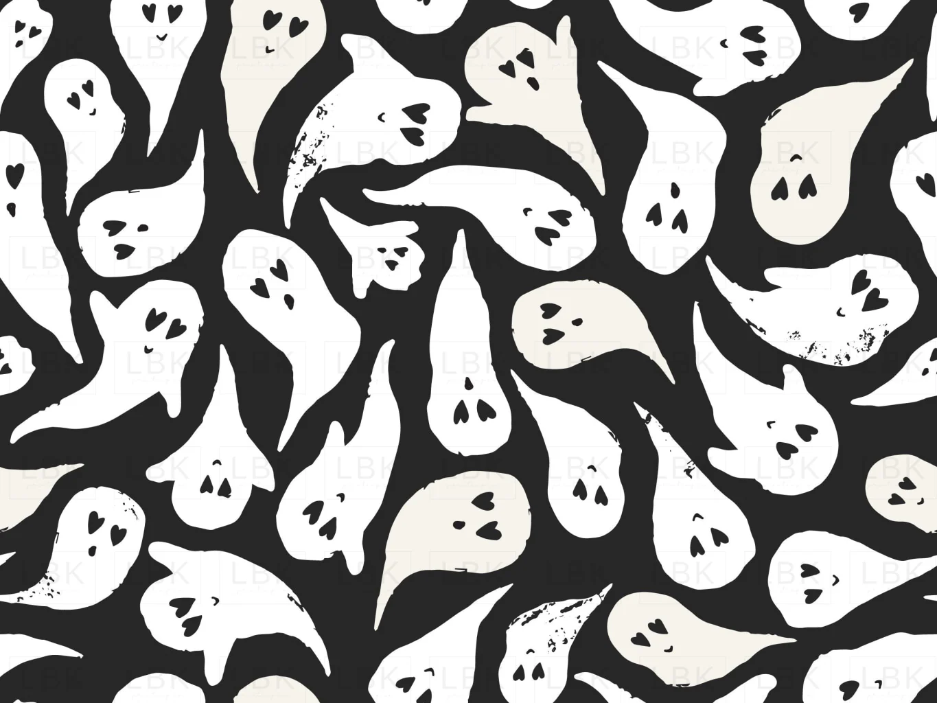 Halloween Ghosts in Black and White
