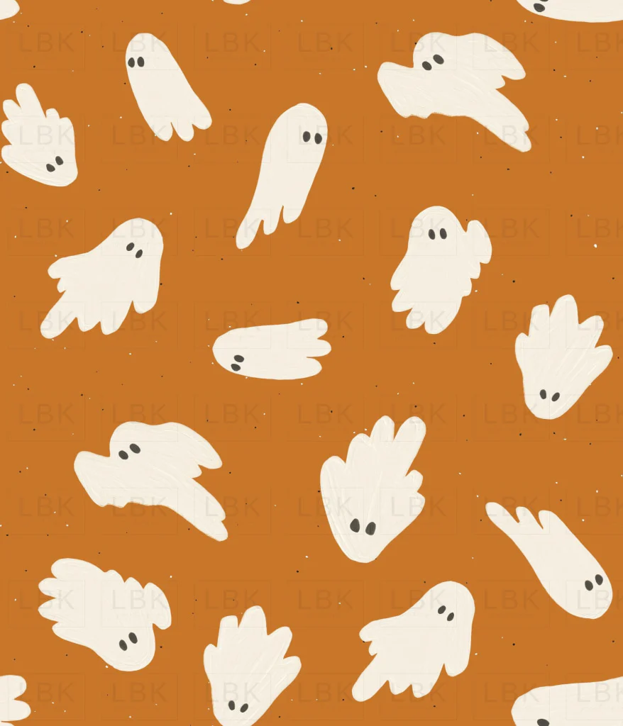 Halloween Ghosts on Burnt Orange