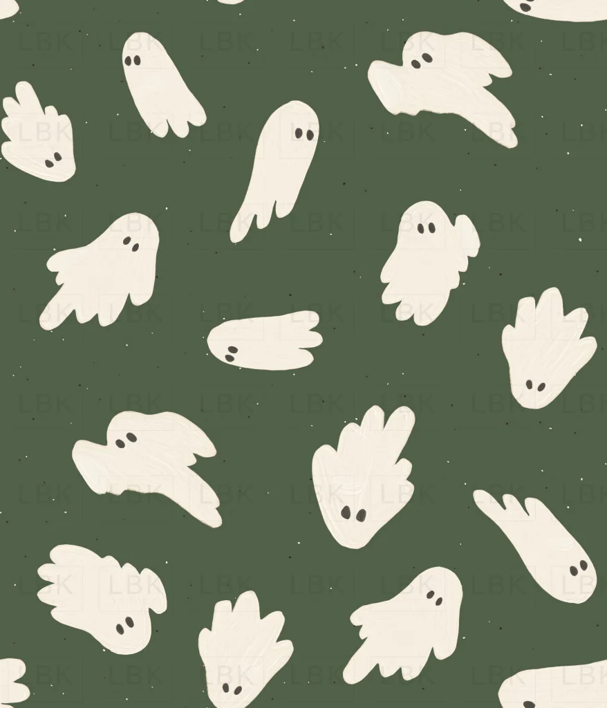 Halloween Ghosts on Green