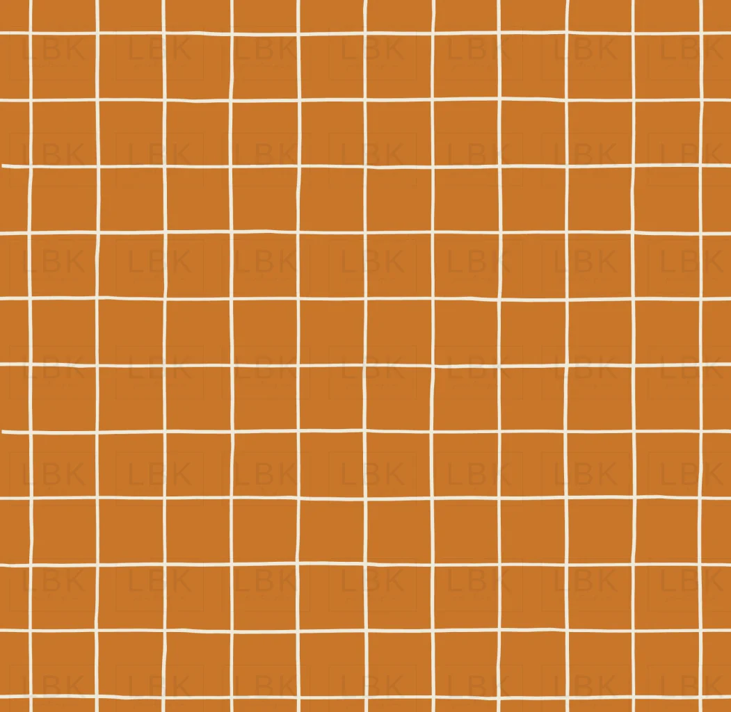 Halloween Grid Off White on Burnt Orange