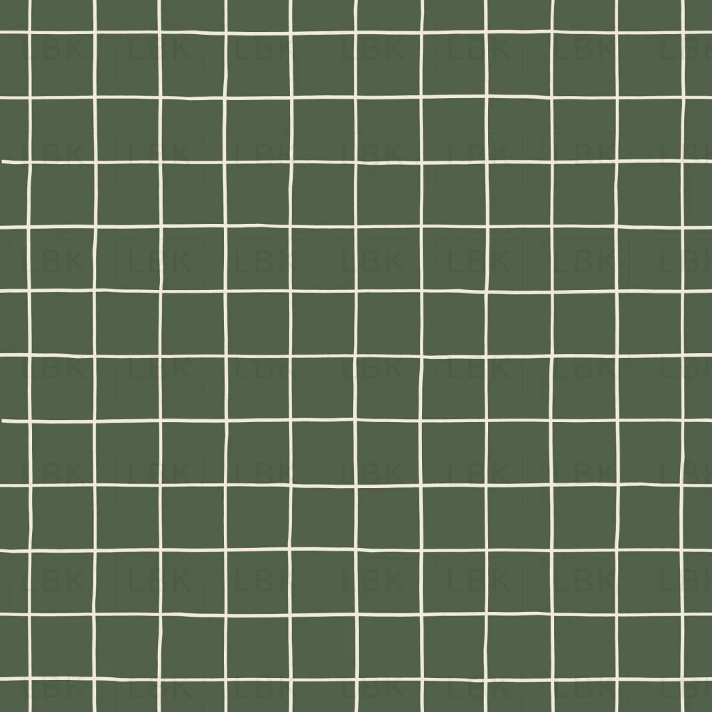 Halloween Grid Off White on Green
