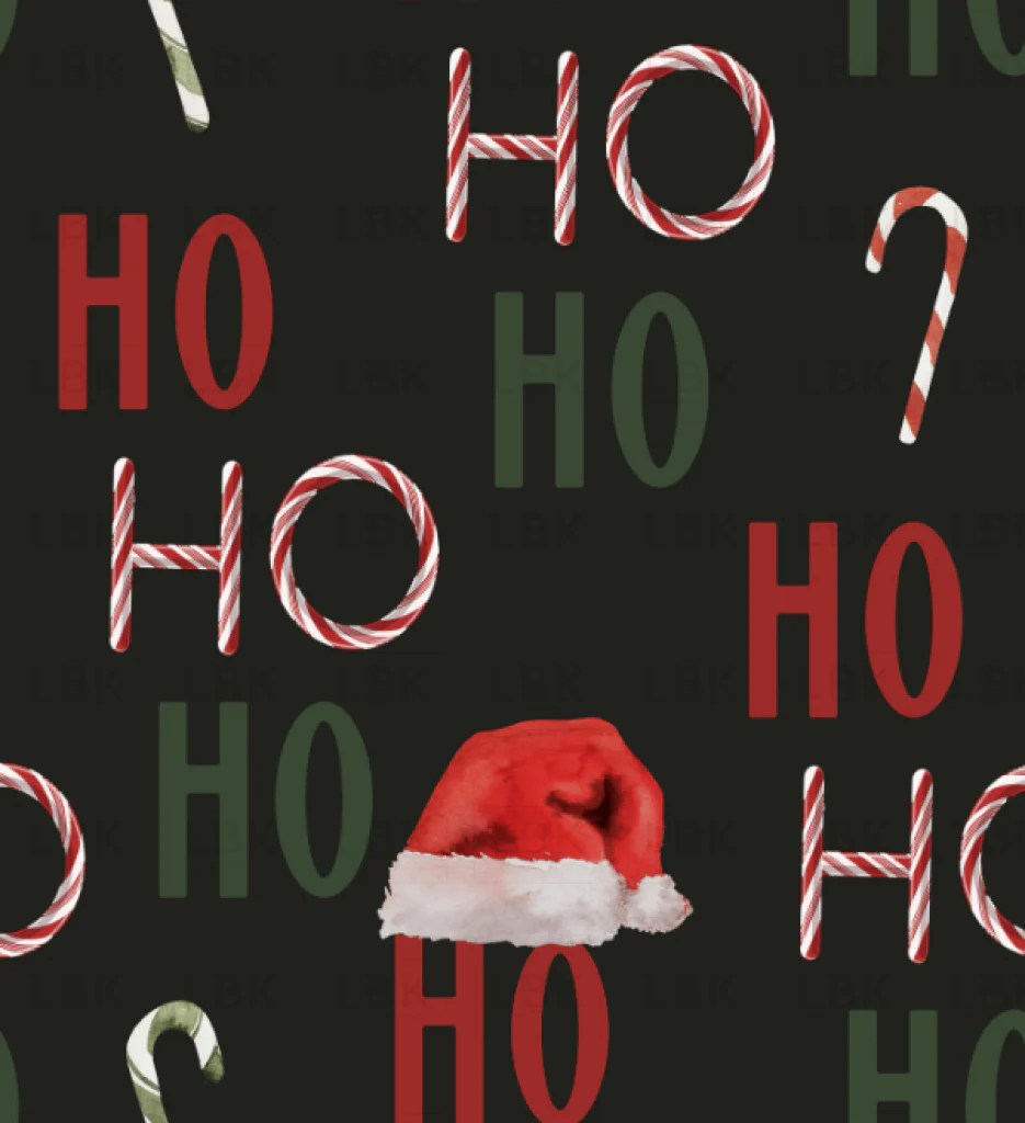 Ho Ho Ho on Charcoal Black