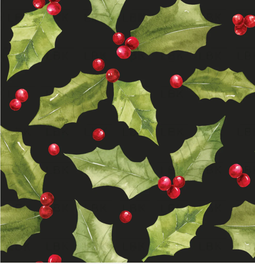 Holly and Pine Holly Black