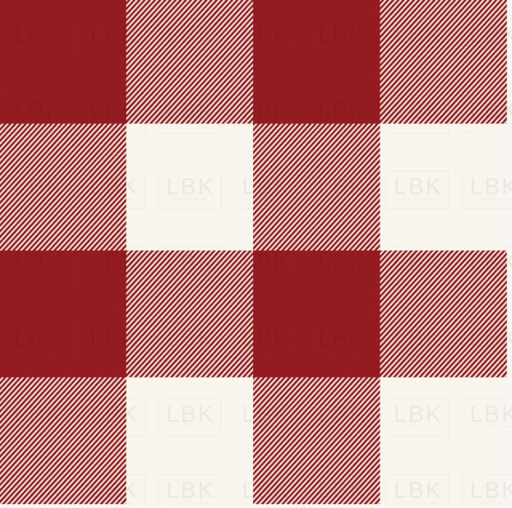 Holly and Pine Plaid Red Cream
