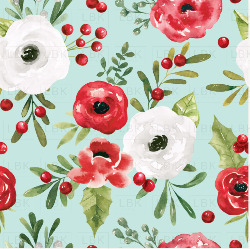 Holly and Pine Winterfloral Blue