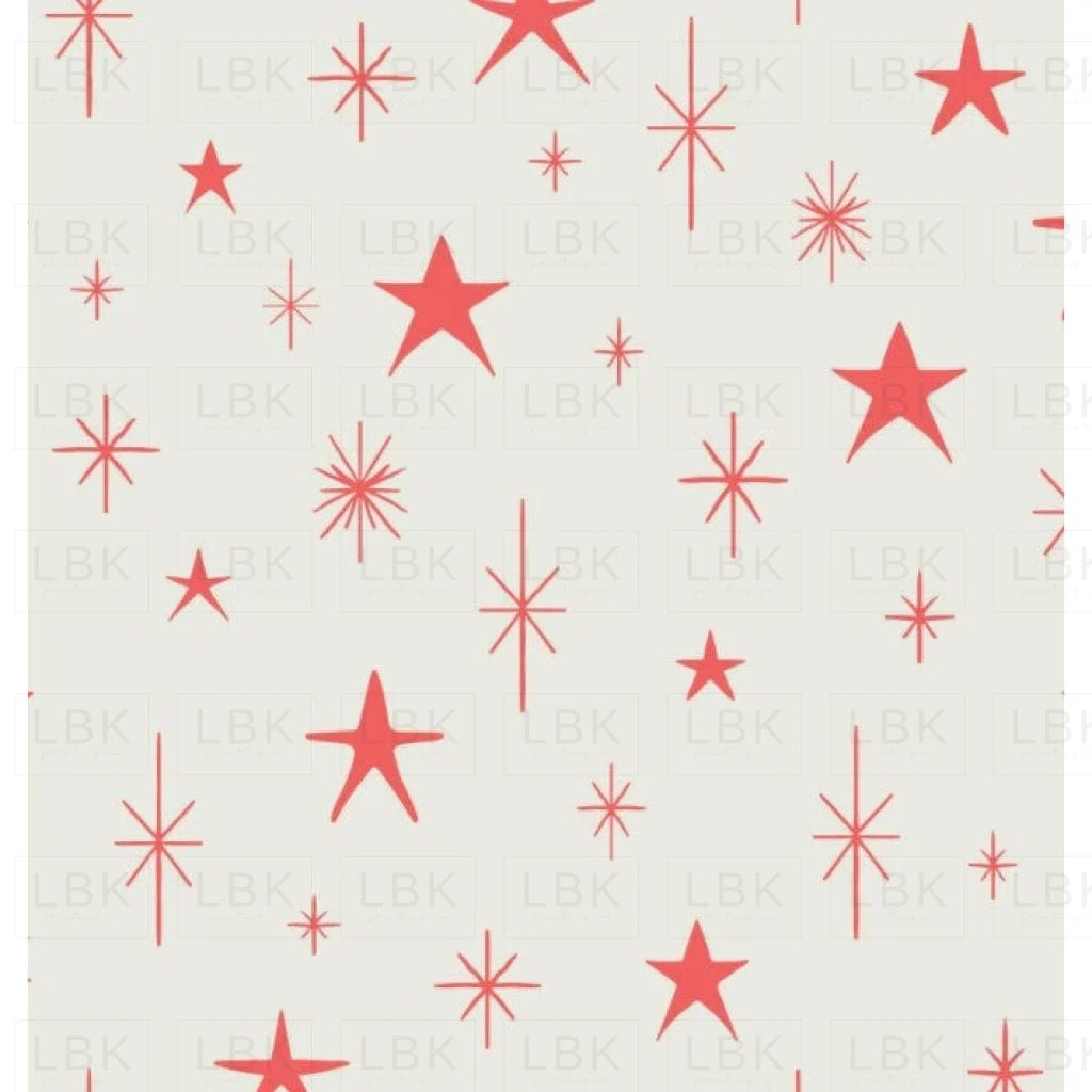 Holy Night Stars Red on Cream