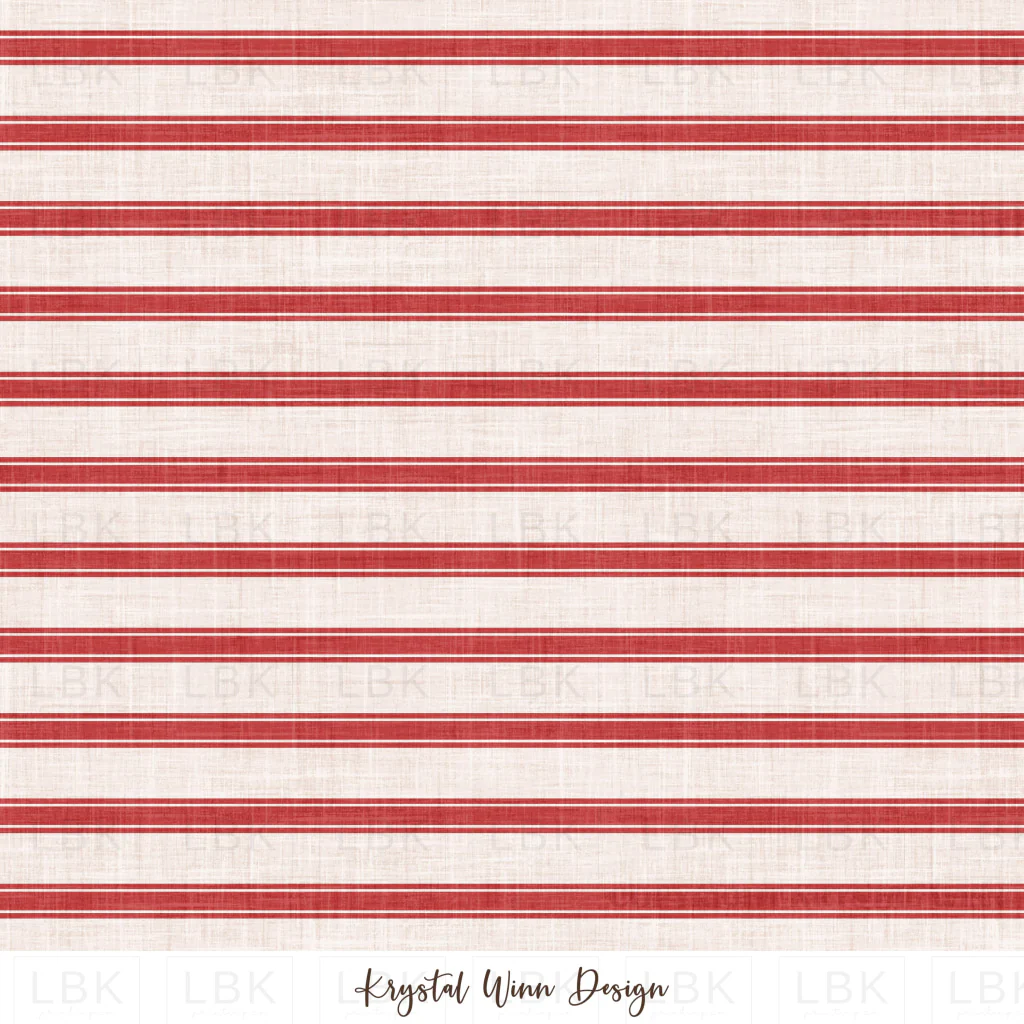 Home For Christmas Stripe Red