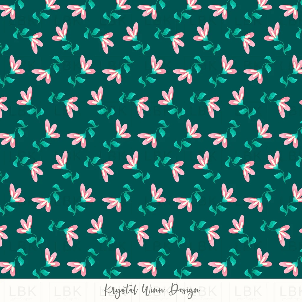 Hoppy Easter Ditsy Floral Teal