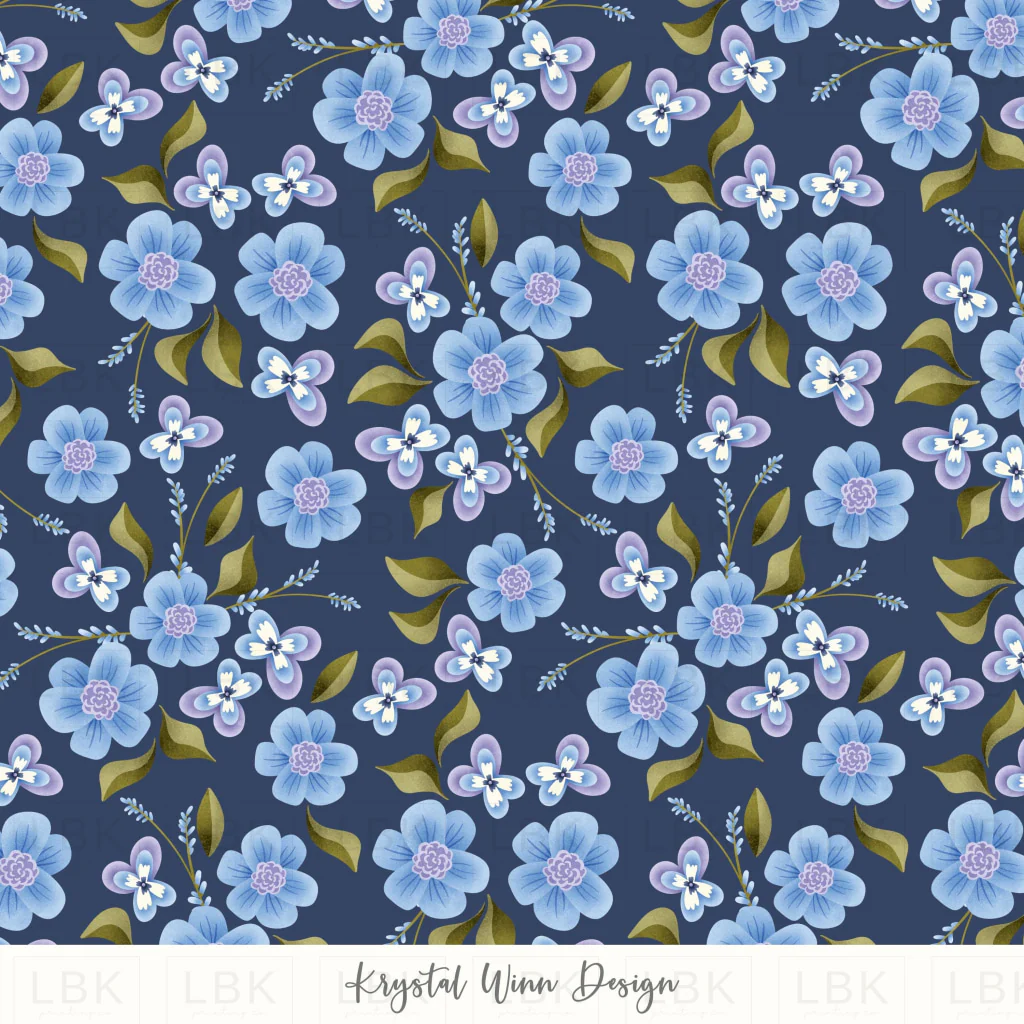 Hoppy Easter Floral Navy