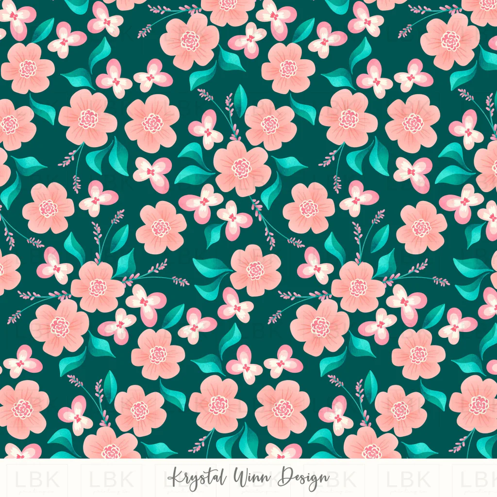 Hoppy Easter Floral Teal