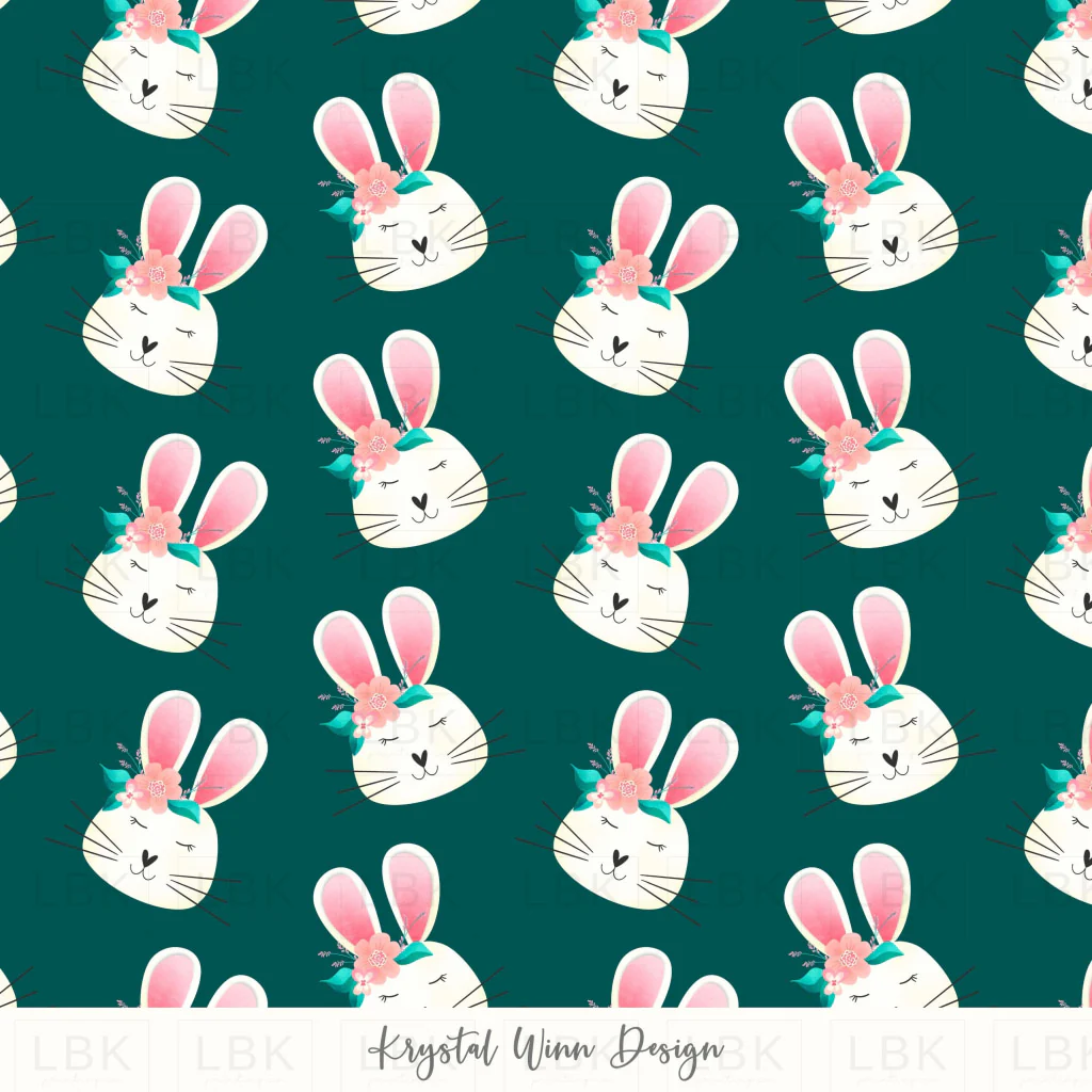 Hoppy Easter Honey Bunny Teal