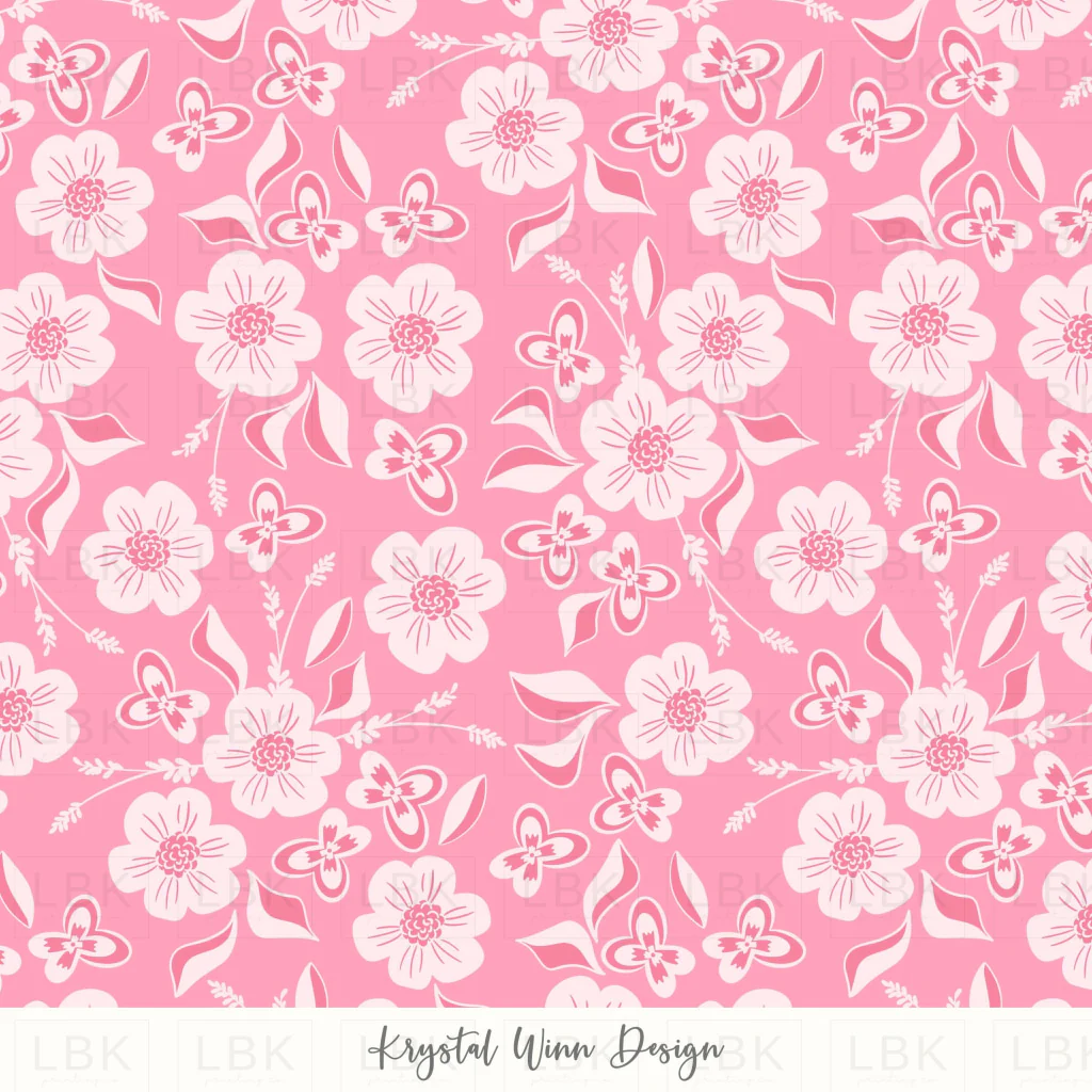 Hoppy Easter Tonal Floral Pink