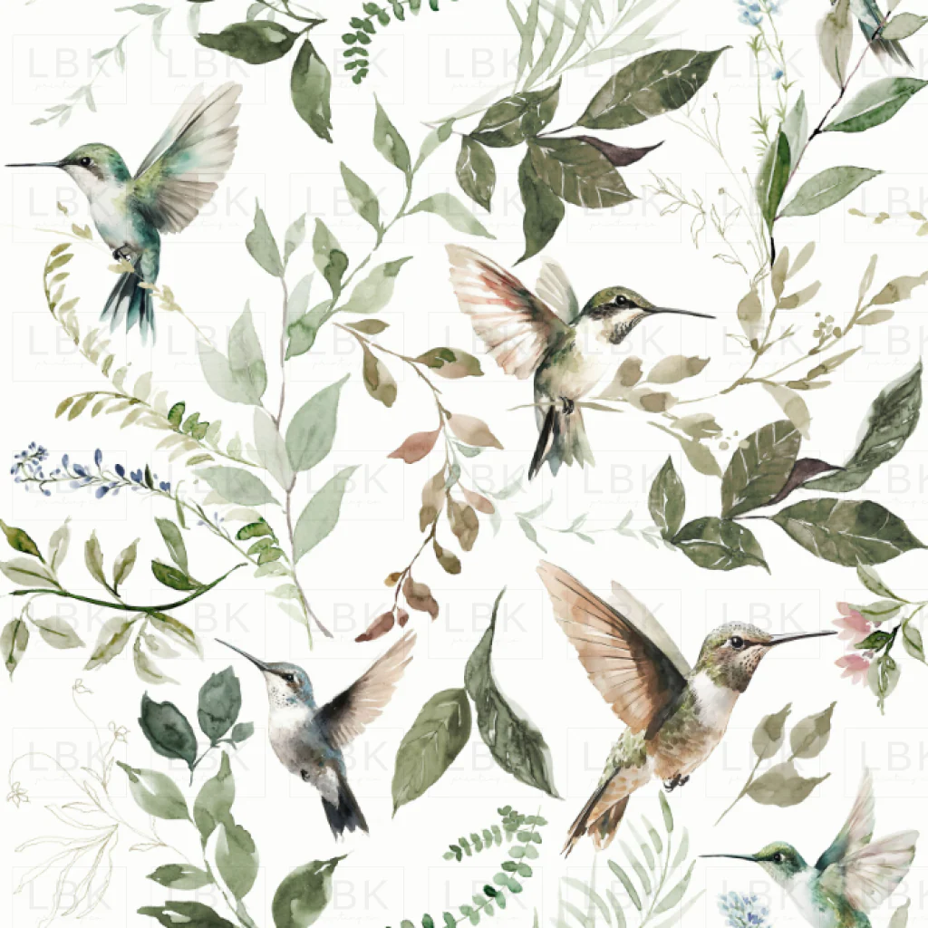 Hummingbird Songbird Botanical Leaves