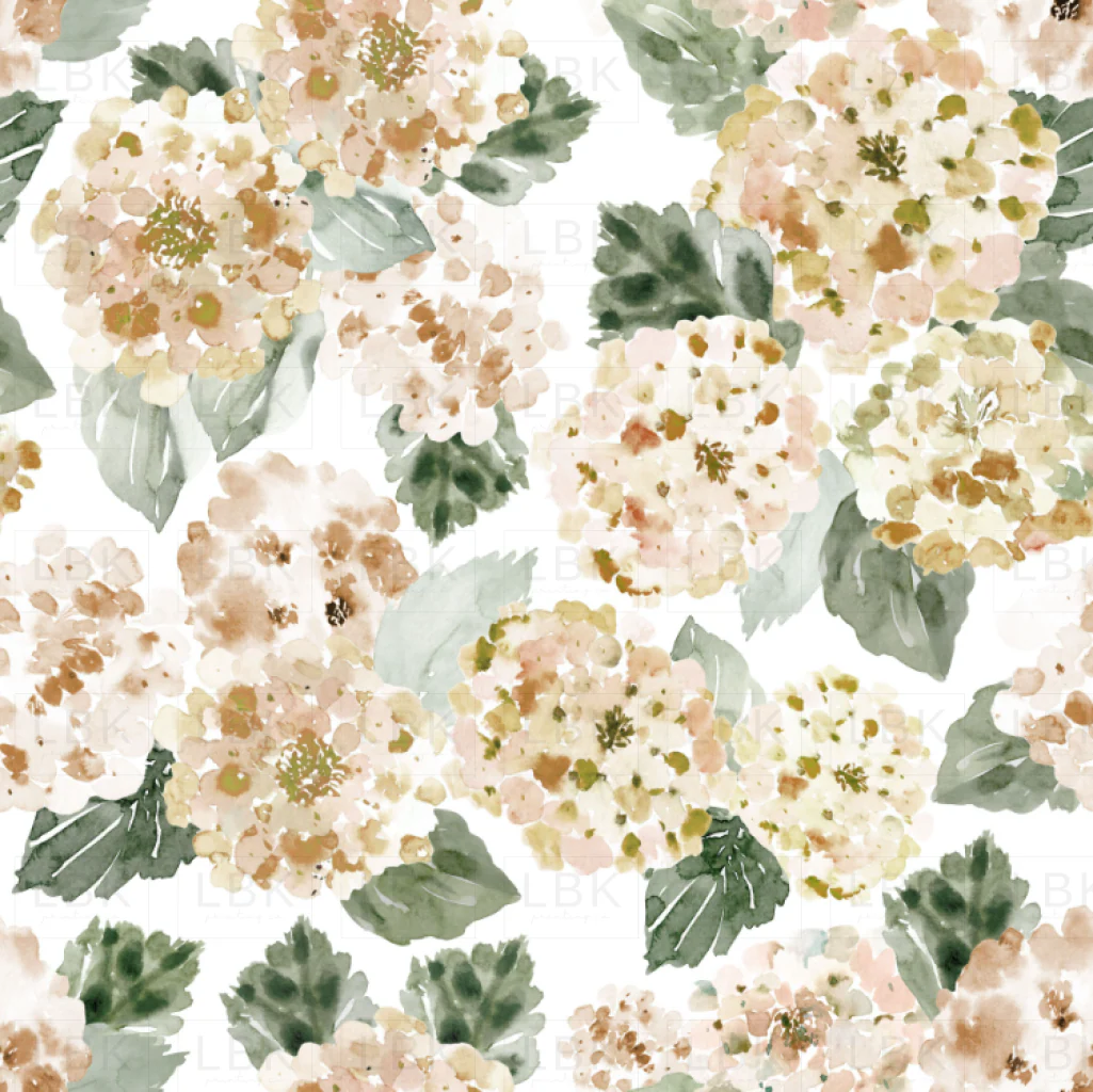 Hydrangea Watercolor in Peach, Blush, Copper