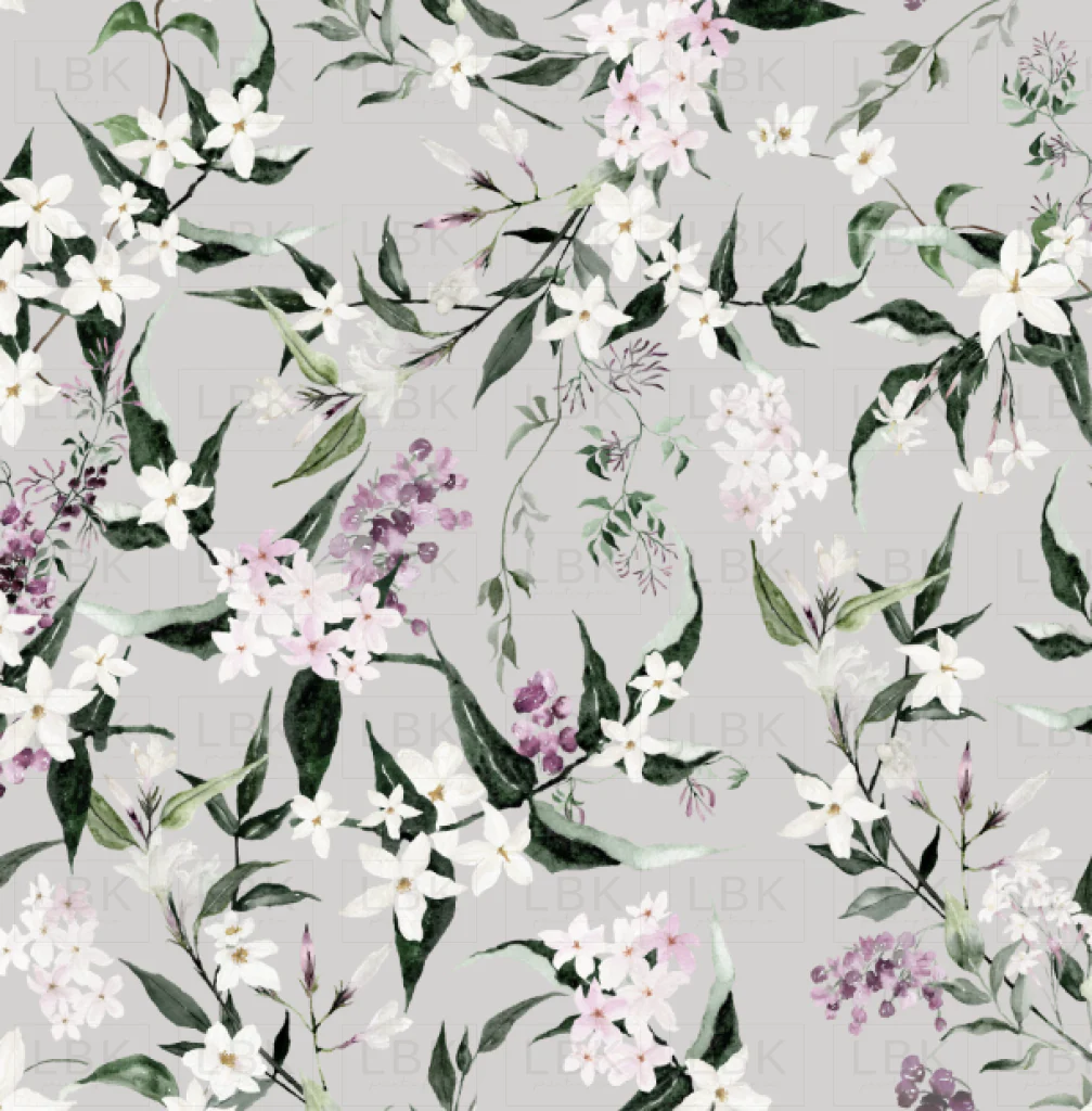 Jasmine Floral Vines on Earl Gray