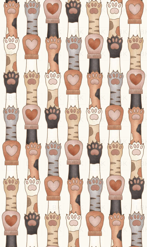 Kitty Love Mittens White