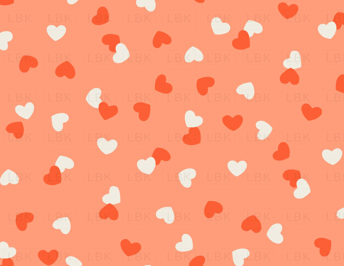 Little Valentine Confetti Hearts on Coral Pink