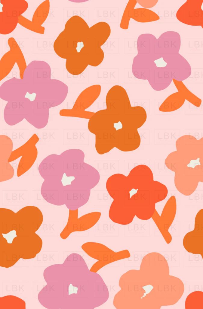 Little Valentine Daisy Stems on Coconut Ice Pink