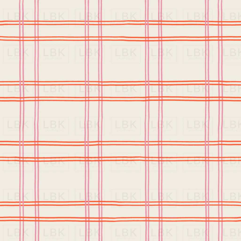 Little Valentine Double Grid in Red and Pink Mauve