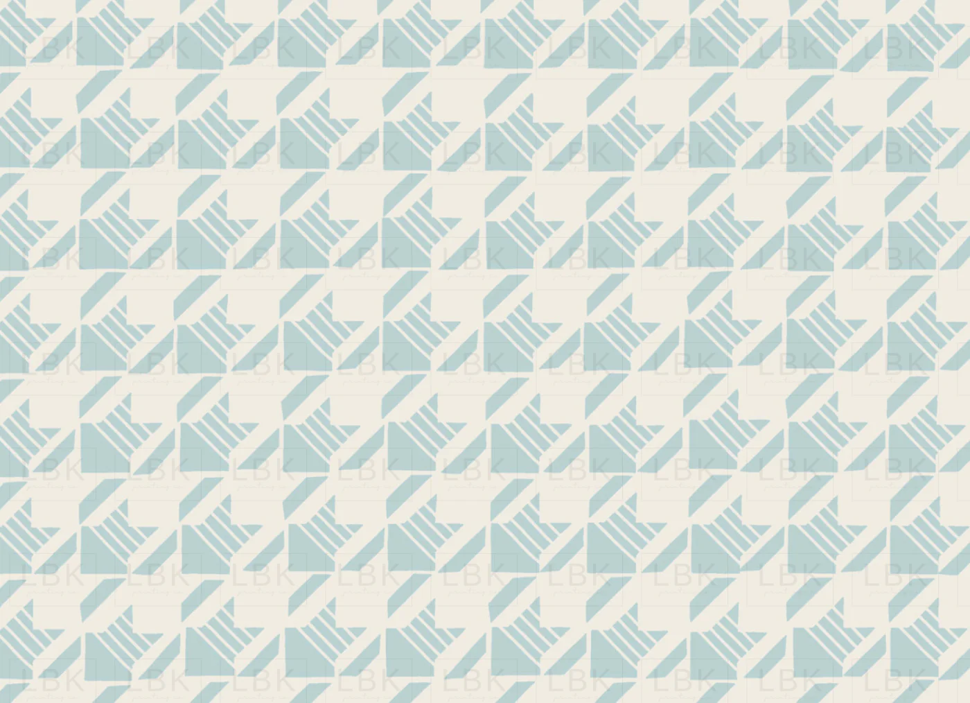 Little Valentine Striped Houndstooth in Aquamarine Blue