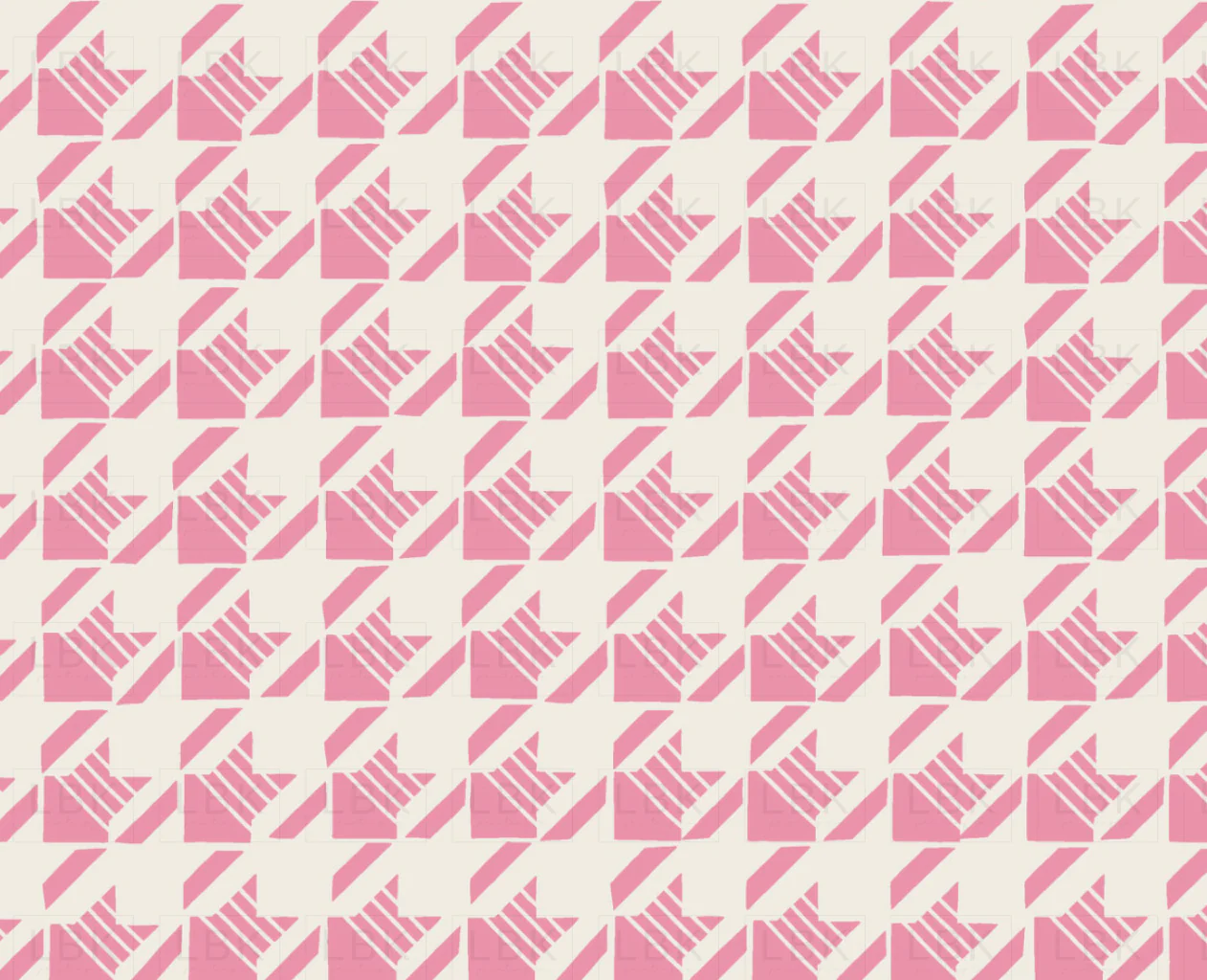 Little Valentine Striped Houndstooth in Pink Mauve