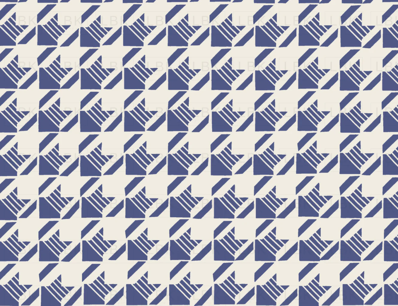 Little Valentine Striped Houndstooth in Ultramarine Blue