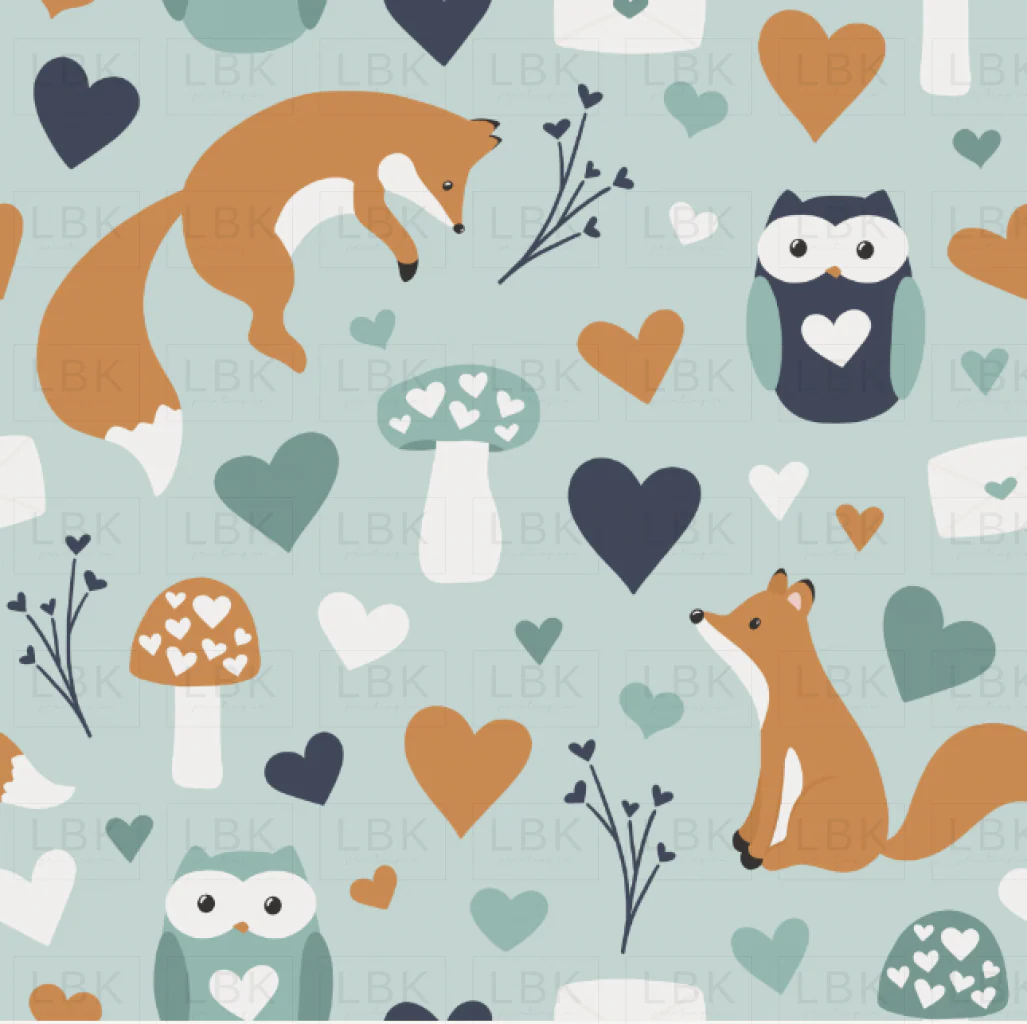 Love Doodles Foxes Blue