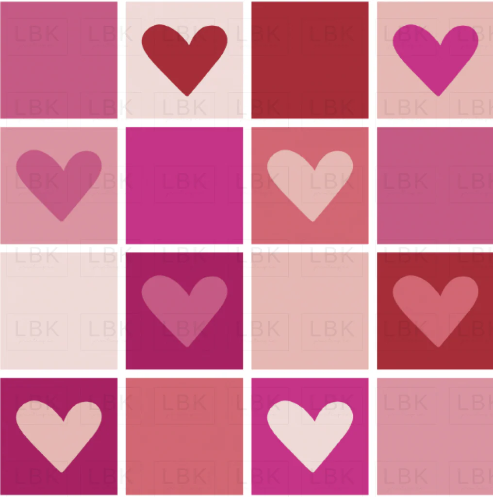 Love Doodles Heart Blocks Pink