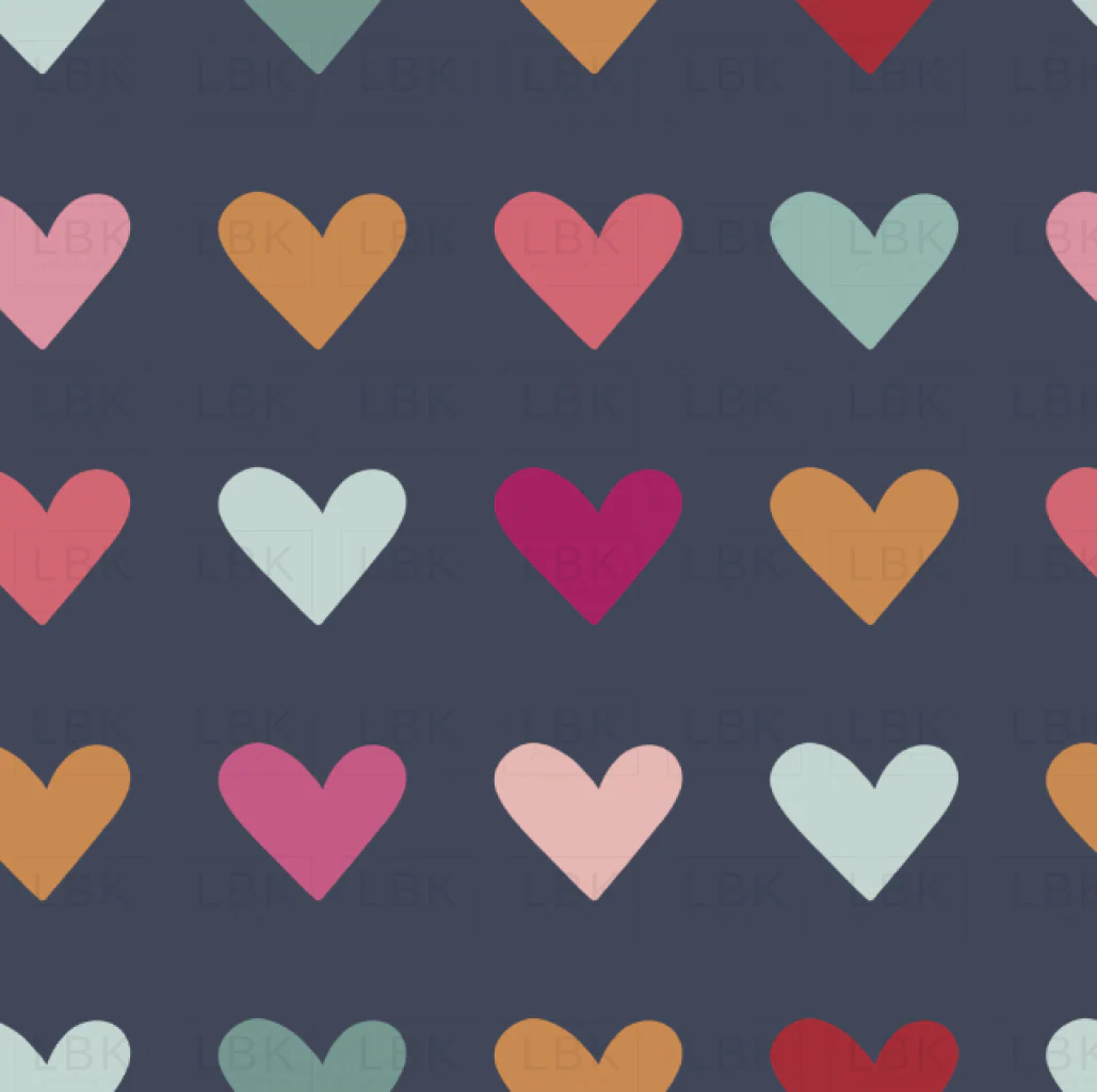 Love Doodles Hearts Darkblue