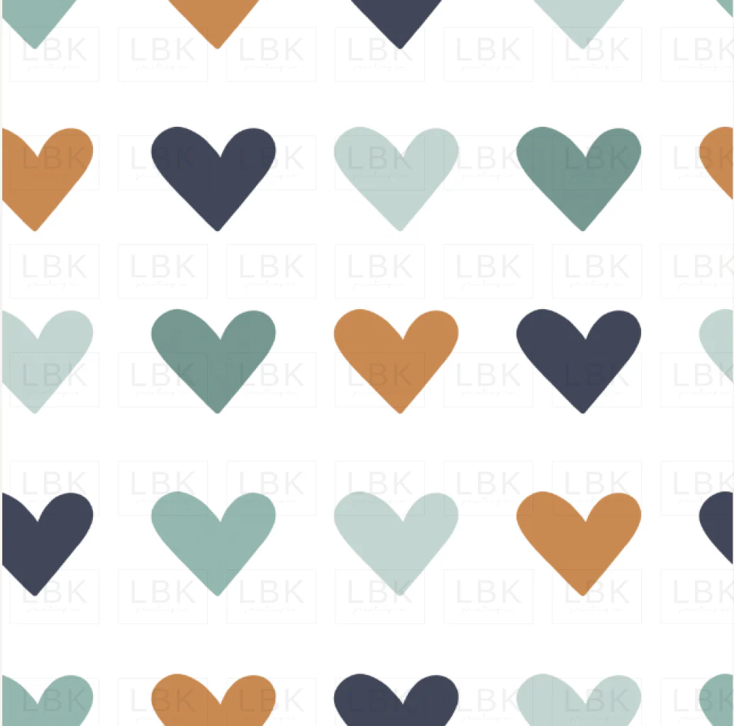 Love Doodles Hearts Multi Blue