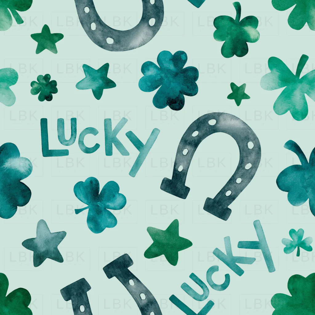 Lucky Day Shamrocks and Stars on Blue