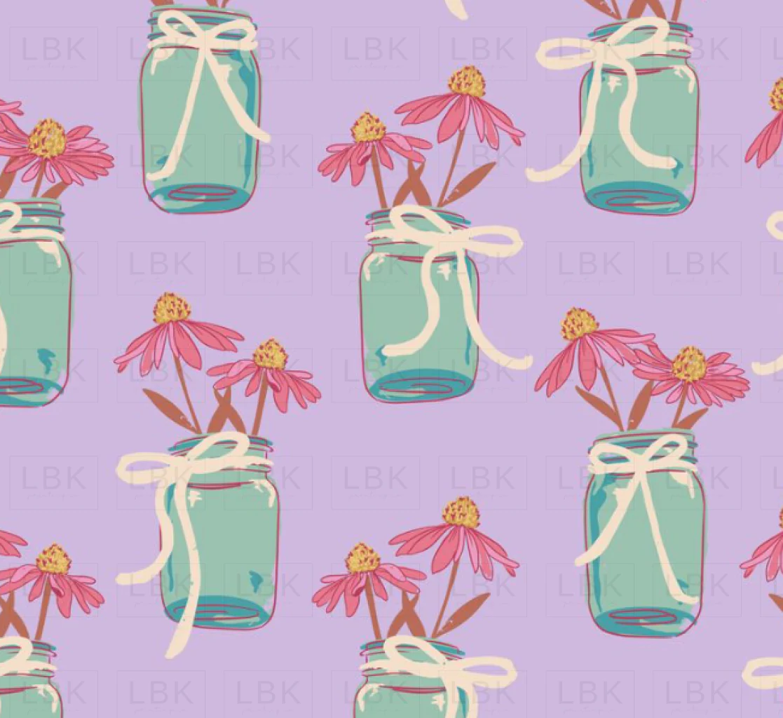 Mason Jar Flowers in Lilac
